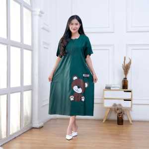 Daster Wanita Terbaru 2024 Baju Mama Muda Kekinian Motif Karakter Bear Viral daster polos