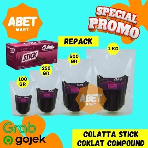 Collata Stick Colatta Stick Dark Chocolate REPACK 100gr 250gr 500gr 1200gr - Stik ...