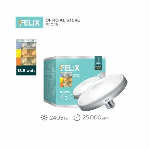 FELIX PREMIUM LED UFO 18.5W Putih Cahaya Super Terang Hemat 90% E27 Setara 180W Garansi 3 Tahun