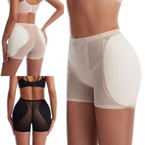 Women Padded Shapewear Panties Butt Lifter Hip Enhancer Breathable Mesh Underwear Body Shaper Shorts with Removable Pads