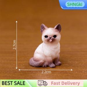 SHNGki Mini Cat Ornament Cartoon Kitten Micro Landscape Dollhouse Model Car Interior Home Desktop Decoration