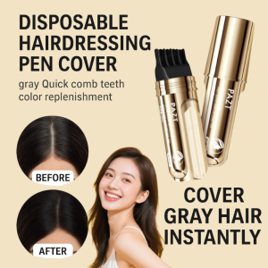 Quick Hair Styling Pen Disposable Color Touch up Brush with Comb Teeth a Convenient Temporary Hair Styling Tool for Covering Gray Hair补色带梳齿临时遮盖白发不脱色