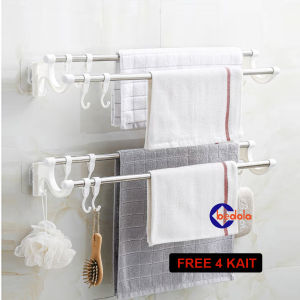 2 set Bedola gantungan handuk tanpa paku hanger handuk