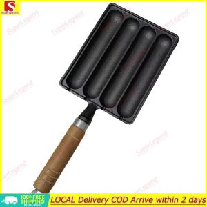 【Big Sale】Cast Iron Pot for Grilled Sausage Non Stick BBQ Supply Grilled Pot Vertical Sausage Fry Pan Hot Dog Baking Steaming Tool【SuperLegend】