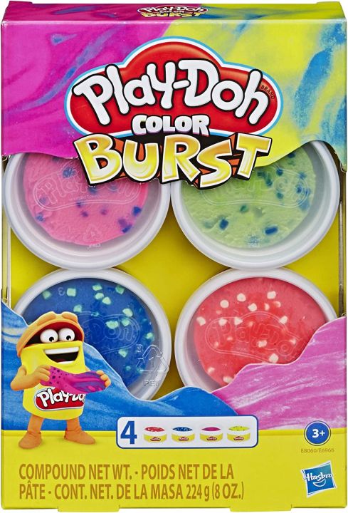 PLAYDOH COLOR BURST 224GR ISI 4 PLAY DOH ORIGINAL HASBRO PLAY-DOH ...