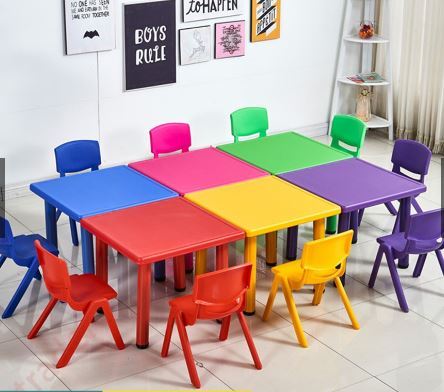 High Quality Kindergarten SQUARE Table Kids Table with Adjustable ...