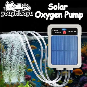 YOUYITIAOYU Solar Oxygen Pump USB Rechargeable Quiet Aquarium Fish Tank Wave Maker Aerator Outdoor Fishing 增氧泵