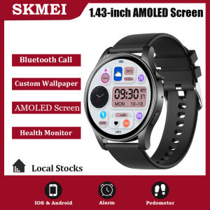 Skmei B55S Smartwatch Wanita Pria Full Touch Screen Sports Fitness Tracker Jam Tangan Wanita Anti Casual Tipis Jam Tangan Silikon