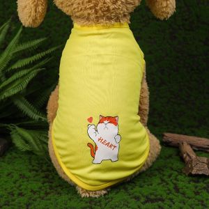 Áo thun ba lỗ mùa hè co giãn thoáng mát in hình hoạt hình cho chó mèo thú cưng - Đen Ta Pet shop