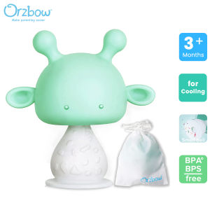 Orzbow Infant Rattles Teething Toys Cute Deer Baby Silicone Teethers Musical Newborn Hand Bells Toy Early Educational 0-24M Gift for boys grils