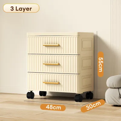 NEST L48CM 3-7 Layers Drawer Storage Cabinet Plastic Drawer Cabinet Bedside Drawer Organizer Wardrobe