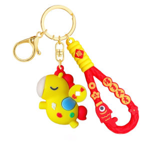 2026 Cartoon Zodiac Horse Year Keychain Chinese New Year Backpack Pendant Decoration Lucky Car Keyring Spring Festival Resin Hanging Ornaments