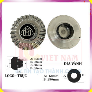 Bộ Logo chụp mâm ốp lazang bánh xe ô tô Maybach ZGS-004 chất liệu hợp kim nhôm và nhựa ABS
