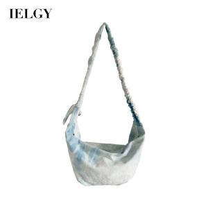 IELGY canvas messenger bag large capacity tie-dye trendy dumplings