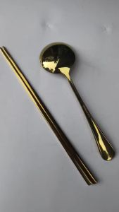 Bộ muỗng đũa Inox Hàn Quốc- Phúc Hưng Phát-Màu Bạc và Màu vàng Inox Sáng Bóng chống rỉ sét cao cấp