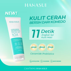 Hanasui Ceramide Probiotics Peeling Gel - Eksfoliasi Gel Wajah Perbaiki Skin Barrier Mencerahkan dan Angkat Sel Kulit Mati Komedo