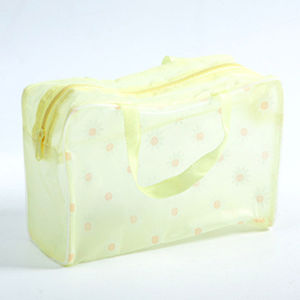 Waterproof PVC Cosmetic Storage Bag for Women Floral Transparent Wash Bag Creative Home Outing Compressed Shower Bag