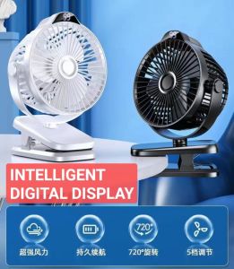 [SG Seller] Model: JR-CY452 | Intelligent Digital Display | Joyroom USB Mini Portable Ultra Quiet Hand-held/ Desk/ Clip/ Hanging Fan