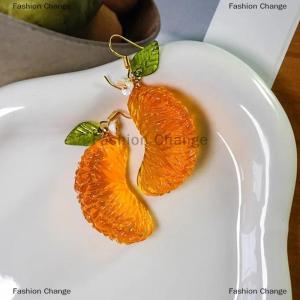 [COD] Fashion Change 1Pair Fashion Cute Imitation Orange Earrings Creative Funny Fruit Studs Earring For Girls Summer All-match Ear Jewelry Gift