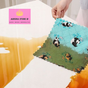 TERLARIS !! Kain Lap Piring Anti Minyak 25X25CM Bahan coral fleece Tebal dan Lembut Mudah Menyerap Air Motif Unik Rumah Tangga Serbet Kain Mudah Dibawa dan Digunakan