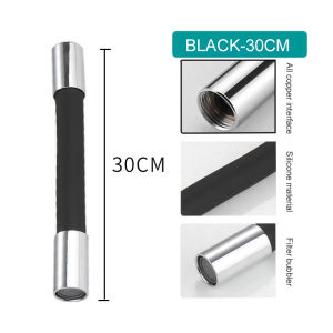 Faucet Extension Pipe 360°Rotation 30cm/50cm Flexible Hose Kitchen Bathroom Extender Splash-Proof Silicone Tube Garden Sink Faucet Extension Hose