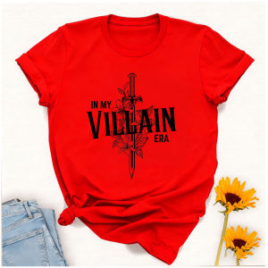 [Local Stock] HBESTY  Minimal in My Villain Era Print Tshirt Sword Flower Dark Romance Graphic Short Sleeve Casual Weekend Reading Daily Wear Tee