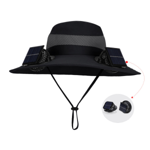 หมวกพัดลม  ไม่จํากัดอายุการใช้งาน  2025 หมวกปีกกว้าง พัดลมหมวก มีพัดลมสองตัว พลังงานแสงอาทิตย์+สามารถชาร์จใหม่ได้ เหมาะกับฤดูร้อน Solar fan hat