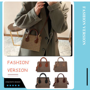 BAGOO Túi Xách Nữ Họa Tiết Houndstooth Cổ Điển Túi Đeo Chéo Da PU Túi Đeo Vai Nữ Thường Ngày