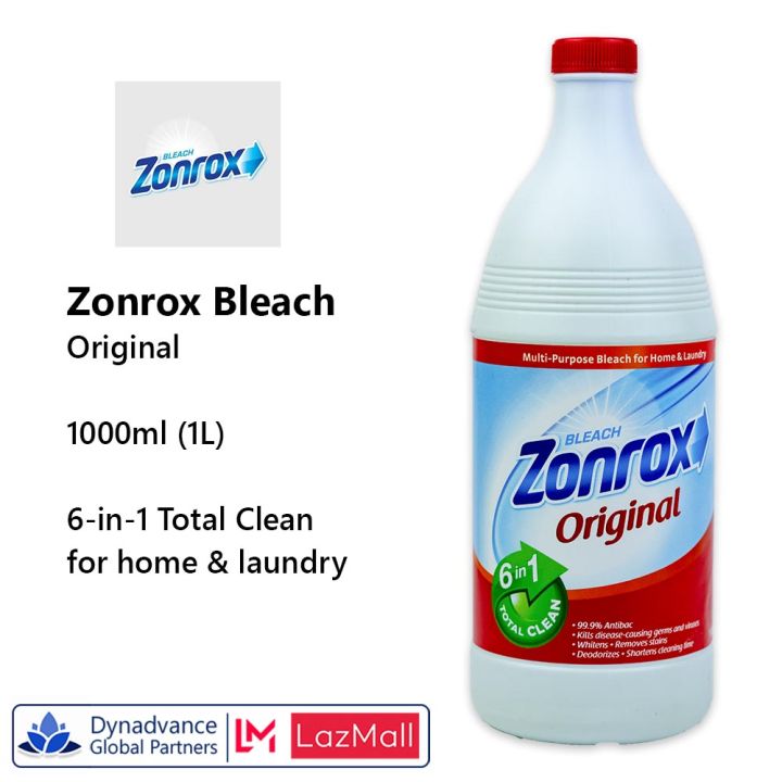 Zonrox Bleach Original 6in1 Total Clean 1000ml (1L) 99.9 Antibac Whitens Remove Stains