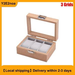 【Local shipping】 3 6 Grid Slot Watches Case Wooden Watch Box Display Jewelry Metal Lock Organizer Wooden Watch Storage Box
