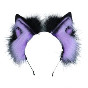 Cartoon Wolf Ear Shape Hair Hoop Cute Photoshoot Hair Holder Halloween Party Costume Headwear for Children Women