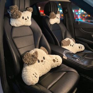 💖New Cute Car Headrest Neck Pillow a Pair of Pillows Cute Puppy Car Cushion Car Seat Lumbar Neck Pillow