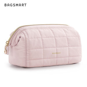 BAGSMART Túi đựng mỹ phẩm Du lịch Túi trang điểm có đệm phồng Túi trang điểm cho nữ Đồ vệ sinh Hộp đựng đồ vệ sinh