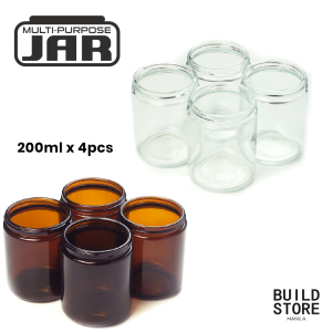 4 6 & 12pcs Clear/Amber Glass Jar Container for Candle Making DIY Art Jar w/ Assorted Metal Lid/Cosmetic