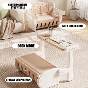 Study Table For Kids painting desk Convertible Sofa Table And Chairs Set With Storage Box for 3-8 Years / Toddler to Teen