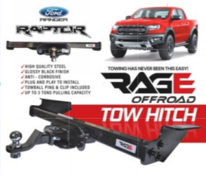 RAGE TOWHITCH FOR FORD RANGER RAPTOR 2019-2021 | UP TO 3 TONS PULLING CAPACITY | HIGH-QUALITY STEEL | EASY TO INSTALL