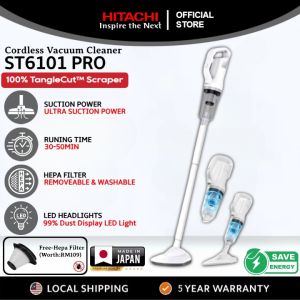 [SHIP IN 24 HOURS] HITACHI ST6101 PRO Wireless Car Vacuum Cleaner Rechargeable Cordless Vacuum Car Portable Dry Wet