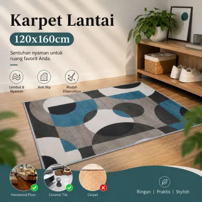Karpet Lantai Abstrak Permadani Bulu Lembut Anti Slip - BQ001