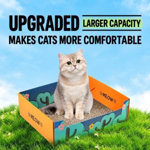 TEWUB Foldable Disposable Cat Litter Box Portable Thickened Travel Cats Poop Toilet Waste Tray Boxes Light Weight Cat Toilet Litter Tray Travel