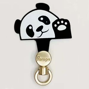 STARRY Cartoon Panda Phone Tether Tab Safety Connecter 360 Rotatable Cellphone Lanyard Patch Universal Metal Ring Mobile Phone Gasket Hanging Rope