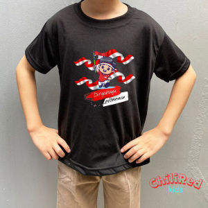Kaos anak laki/perempuan sablon digital DTF kemerdekaan 17 agustus