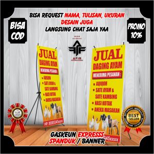Banner Jualan Daging Ayam Segar / Spanduk Toko Warung Daging Ayam Berkualitas