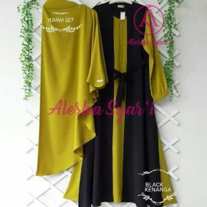 BAJU GAMIS YUMNA SET HIJAB BAHAN CRINKLE AIRFLOW PREMIUM