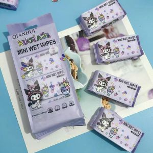 8packs/carry Portable Mini Wet Wipes Invididual Bag Children Student Hand And Mouth Cleaning Wet Tissue Towel Compact