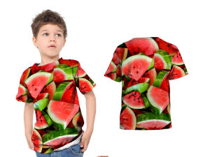 kaos jersey fullprint motid 3D buah semangka pria wanita motif buah-buahan