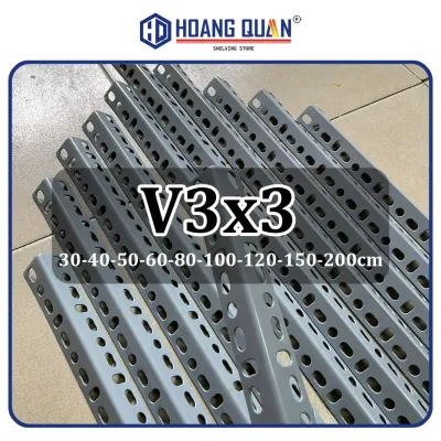 Thanh Sắt V Lỗ 100 cm 3x3 4x4 Dày 1.5Ly Sơn Tĩnh Điện - Khung Sắt Lắp Ghép Kệ Để Đồ Lưu Trữ Hàng Hóa