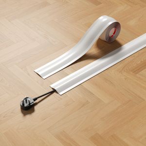 ALLUCK 1m/2m Cord Cover PVC Soft Wire Cover High Quality Self-Adhesive PVC Cord Cover Floor