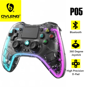 P05  RGB Gamepad Joystick Transparent Case Controller Type-C Interface for PS 3  PS 4 Android /IOS Switch and PC