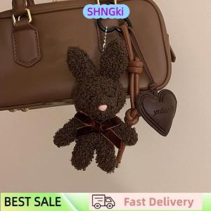 SHNGki Kawaii Plush Rabbit Keychain Y2K Cute Sweet Bunny Stuffed Keyring Backpack Pendant Bag Hanging Decoration For Girls Gift