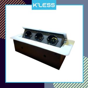 Stop Kontak Meja Meeting Tanam 3 Socket Soft Touch Pop UP System